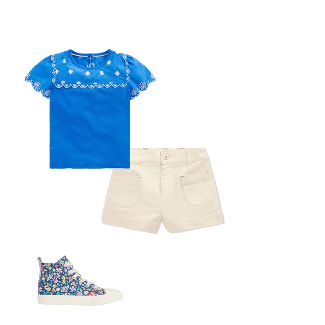2nd bundle featuring 2 items which compliment Broderie Sleeve Tee-Kingfisher Blue