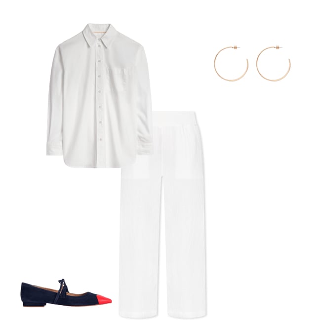 2nd bundle featuring 3 items which compliment Sadie Relaxed Cotton Shirt-White Oxford