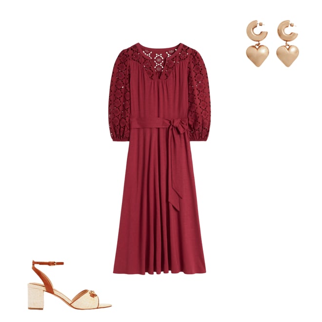 2nd bundle featuring 2 items which compliment Eden Broderie Jersey Dress-Garnet Red