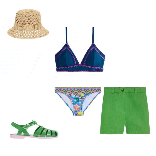 1st bundle featuring 4 items which compliment Jelly Shoe-Rich Emerald/ Soft Pink