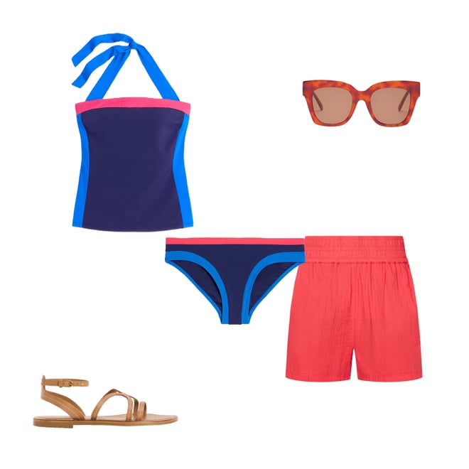 2nd bundle featuring 4 items which compliment Santorini Tankini Top