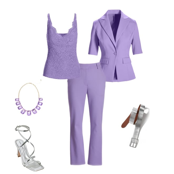 Modern Short Sleeve Blazer Violet Tulip