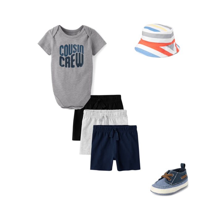 4th bundle featuring 3 items which compliment Baby Boys Striped Reversible Bucket Hat