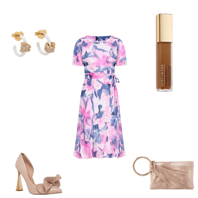 合馬公式アカウント1様　DKNY フリル DKNY Sleeveless Fit & Flare Floral Tie Waist Dress - Macy's