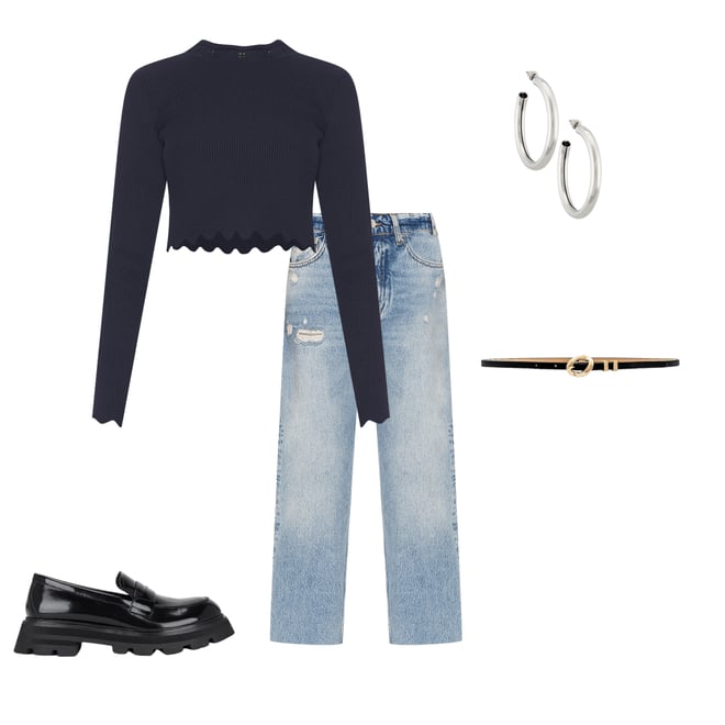 1st bundle featuring 4 items which compliment Blanca Scalloped Knit Top