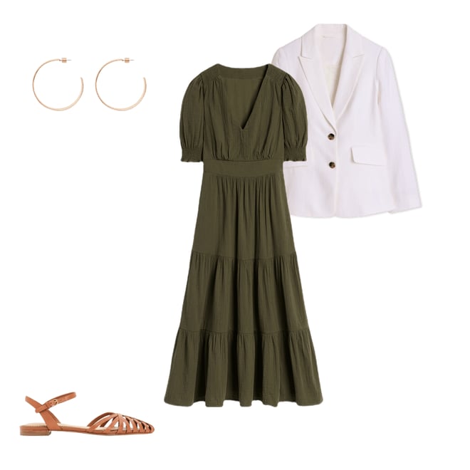 5th bundle featuring 3 items which compliment Anna Double Cloth Midi Dress-Woodland Green