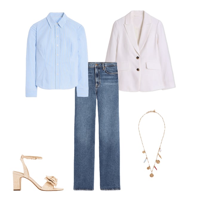 3rd bundle featuring 4 items which compliment Saskia Stretch Cotton Shirt-Forget Me Not, Ivory Stripe