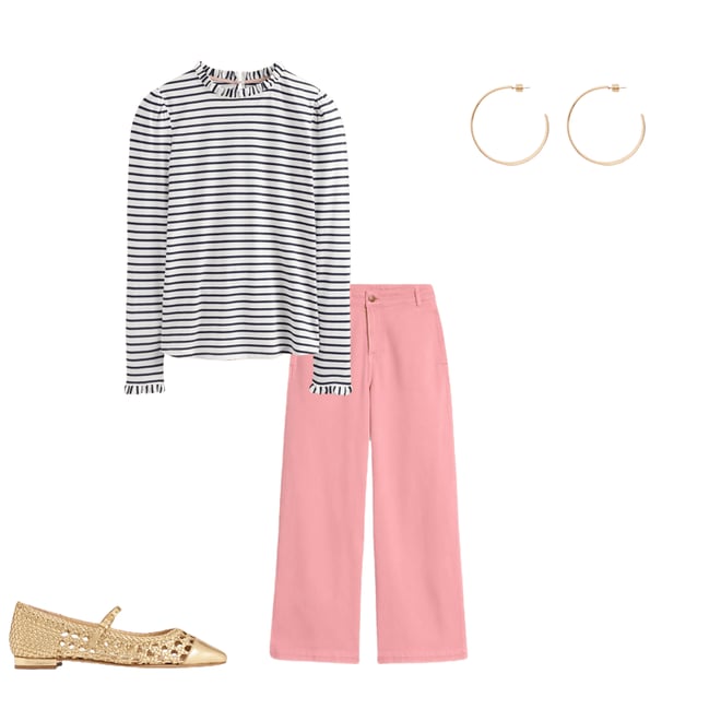 6th bundle featuring 3 items which compliment Cropped Fluid Jeans-Almond Pink