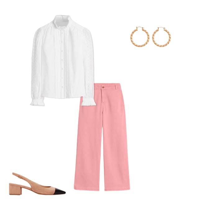 5th bundle featuring 3 items which compliment Cropped Fluid Jeans-Almond Pink