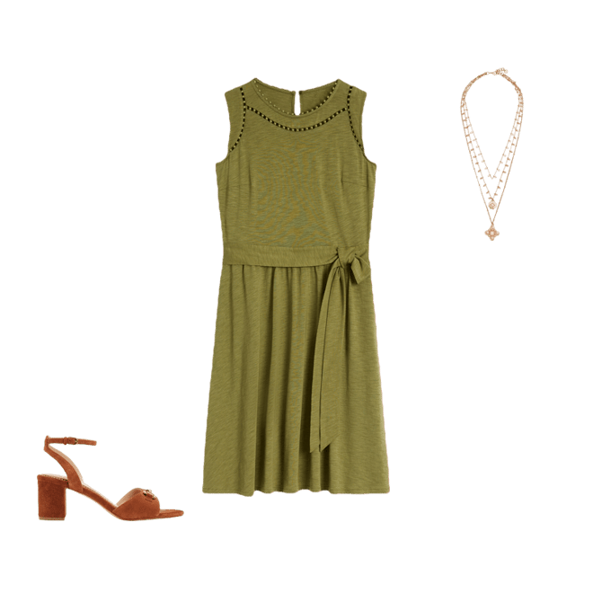 Mila Trim Short Jersey Dress-Deep Olive | Boden UK