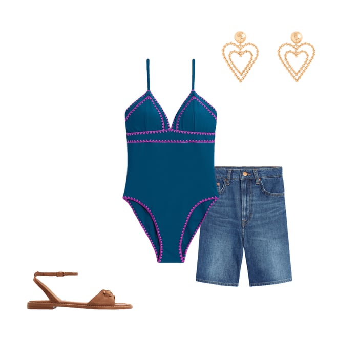 1st bundle featuring 3 items which compliment Kasos String V Neck Swimsuit
