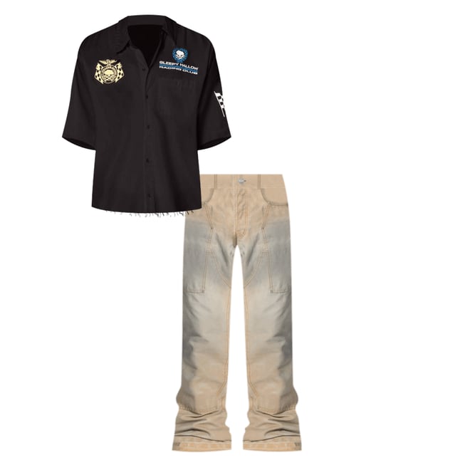 1st bundle featuring 1 items which compliment SHRC Pit Crew Cropped Shirt - Black
