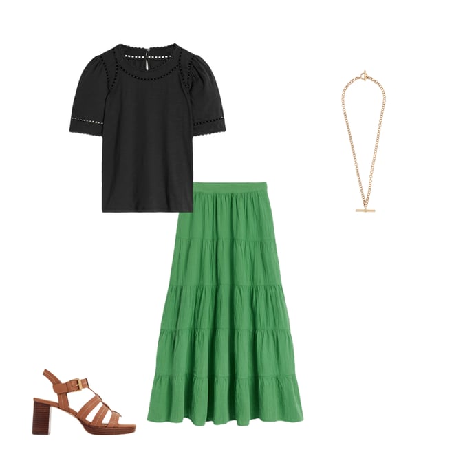 4th bundle featuring 3 items which compliment Nadia Double Cloth Maxi Skirt, Paradise Green