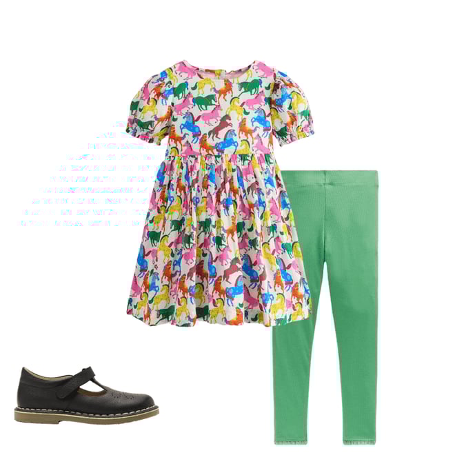 3rd bundle featuring 2 items which compliment Madeline Woven Dress-Multi Rainbow Horse