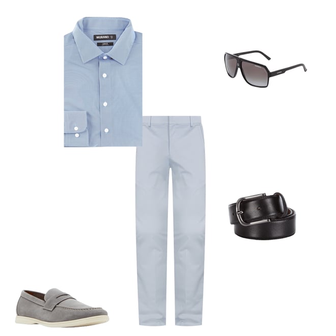 Murano Slim Fit Non-Iron Point Collar Twill Knit Dress Shirt Murano Slim Fit Non-Iron Point Collar Twill Knit Dress Shirt