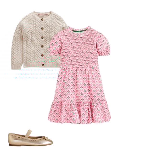 3rd bundle featuring 2 items which compliment Aurora Shirred Twirly Dress-Pink Rose Woodblock Floral