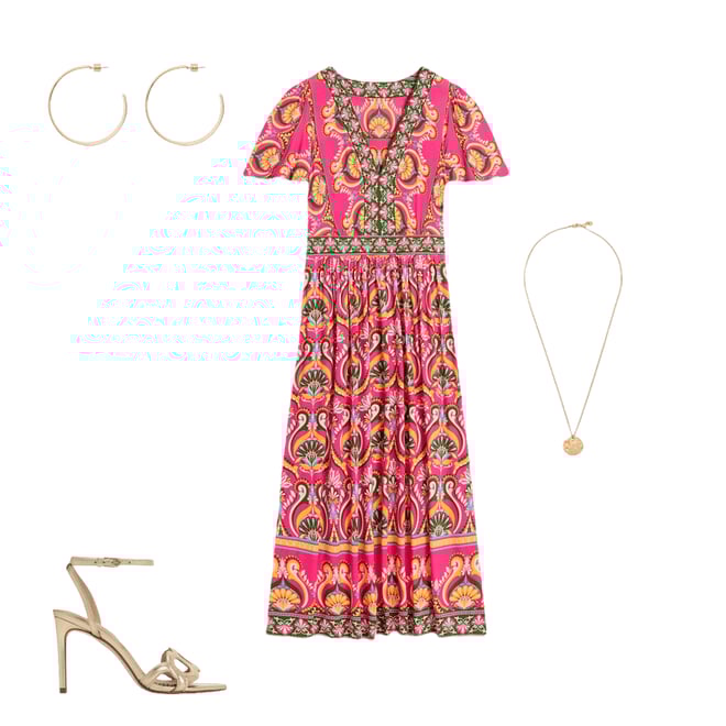 1st bundle featuring 3 items which compliment Ellie Flutter Maxi Tea Dress, Pink Peony, Ornamental Floral