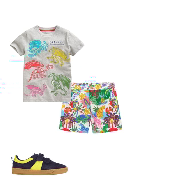 1st bundle featuring 2 items which compliment Short Sleeve GITD T-shirt-Grey Marl Dragons