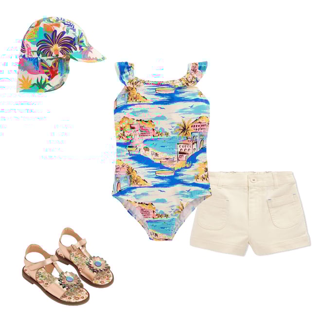 1st bundle featuring 3 items which compliment Hallie Frill Strap Swimsuit