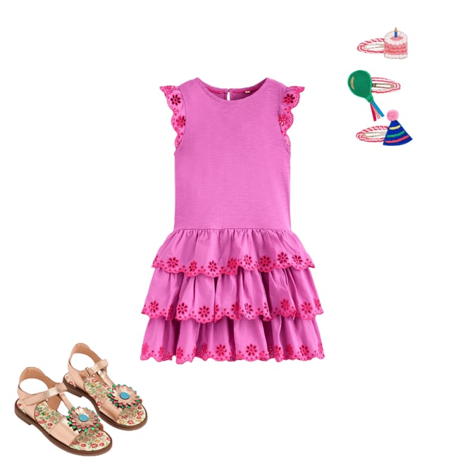1st bundle featuring 2 items which compliment Broderie Mix Jersey Dress-Foxglove Purple