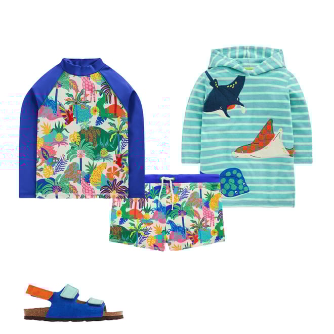 1st bundle featuring 3 items which compliment Swim Trunks-Ivory Multi Jungle