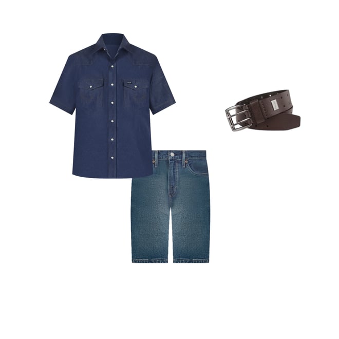 Cowboy Cut® Firm Finish Denim Short Sleeve Work Western Shirt in Rigid Indigo