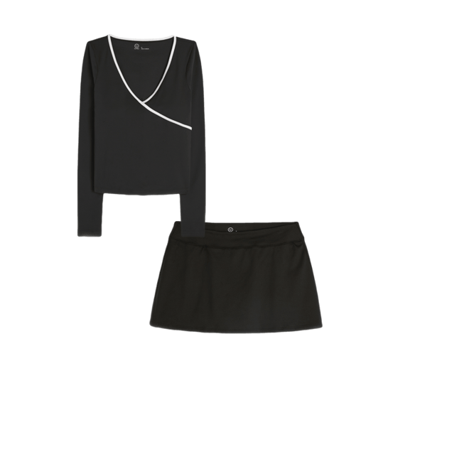 Gilly Hicks Active Tipped Wrap Top