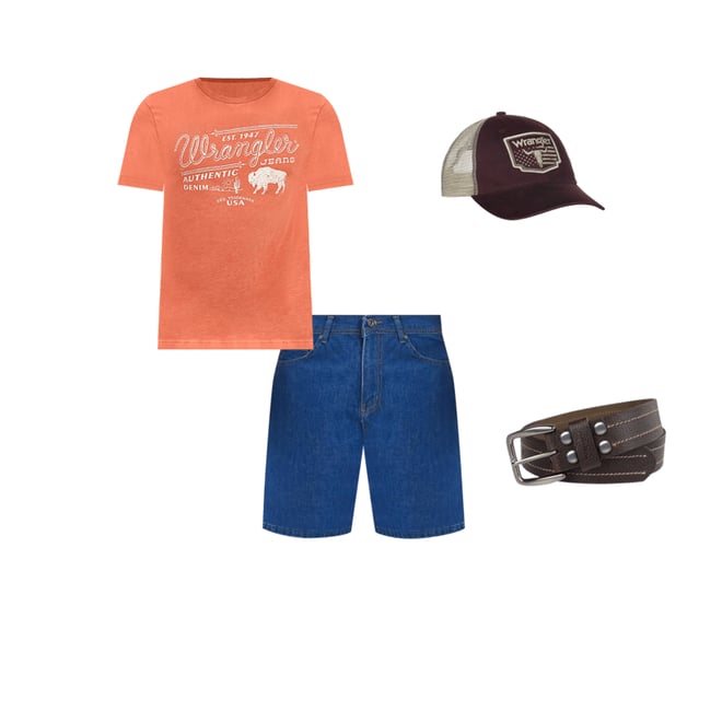 Men's Wrangler® Five Star Premium 5-pocket Relaxed Denim Short in Medium Stone