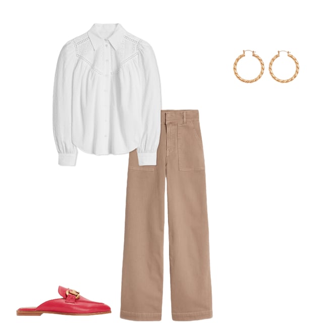 5th bundle featuring 3 items which compliment Wide Leg Cargo Trousers-Cappuccino