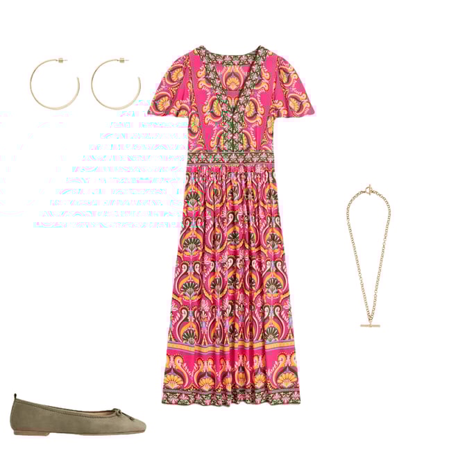 4th bundle featuring 3 items which compliment Ellie Flutter Maxi Tea Dress, Pink Peony, Ornamental Floral