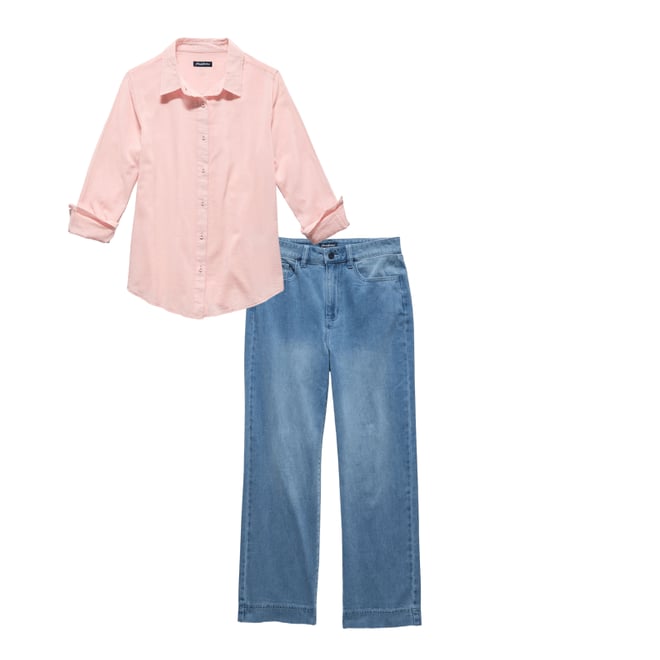 1st bundle featuring 1 items which compliment  Marne Split-Back Shirt - Pink