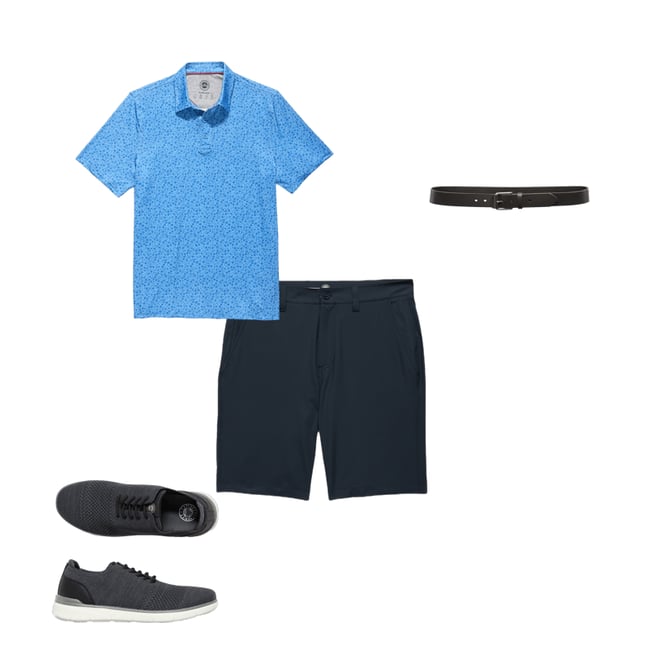 1st bundle featuring 3 items which compliment  Mvp Cobbtown Floral Print Performance Polo Shirt - Blue