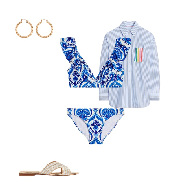 6th bundle featuring 4 items which compliment Sadie Relaxed Cotton Shirt-Rainbow Stripe Placement