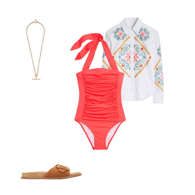 2nd bundle featuring 3 items which compliment Kythira Ruched Swimsuit-Red