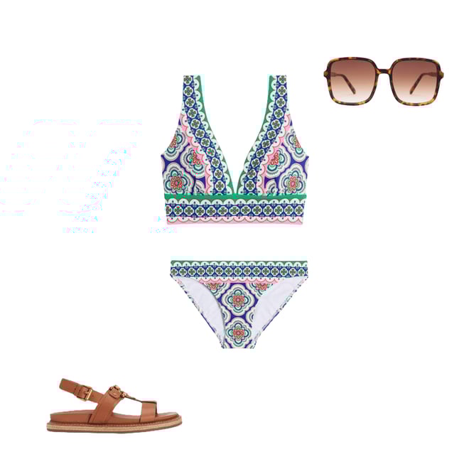 1st bundle featuring 3 items which compliment Porto Bikini Top-Bright Blue, Botanic Blush
