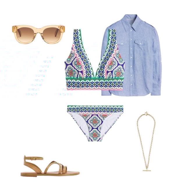 3rd bundle featuring 5 items which compliment Porto Bikini Top-Bright Blue, Botanic Blush