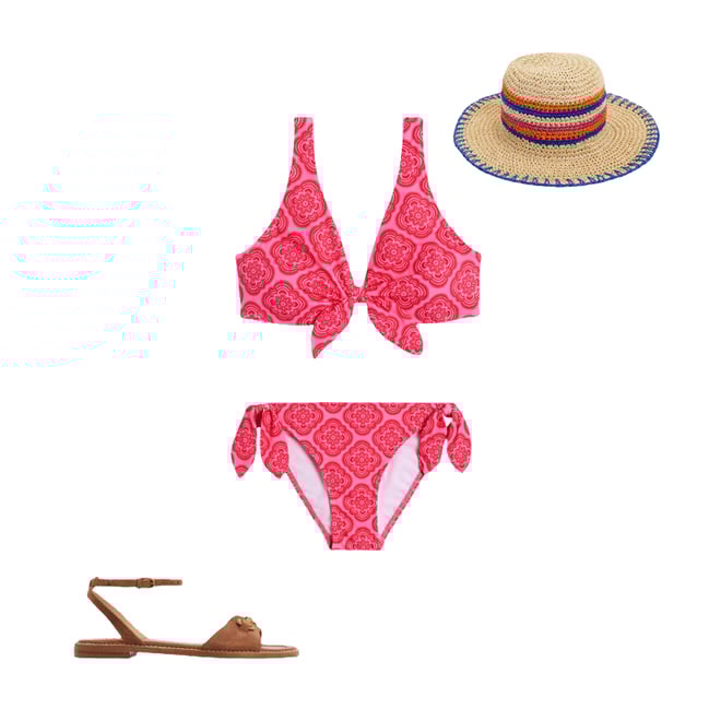 4th bundle featuring 3 items which compliment Tie Front Bikini Top-Pink Rose, Botanic Blush