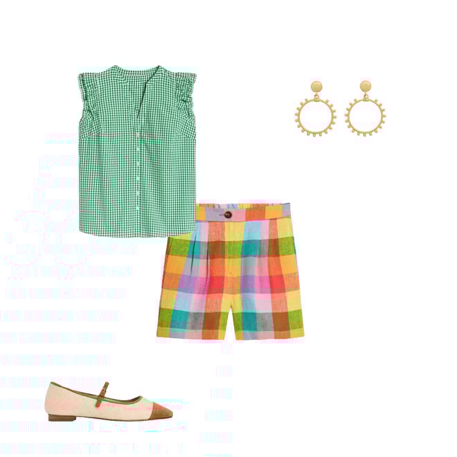 3rd bundle featuring 3 items which compliment Dulwich Linen Shorts, Rainbow Multigingham