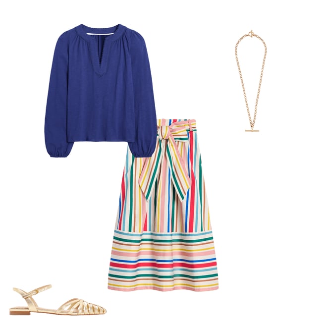 2nd bundle featuring 3 items which compliment Tie Belt Sateen Midi Skirt