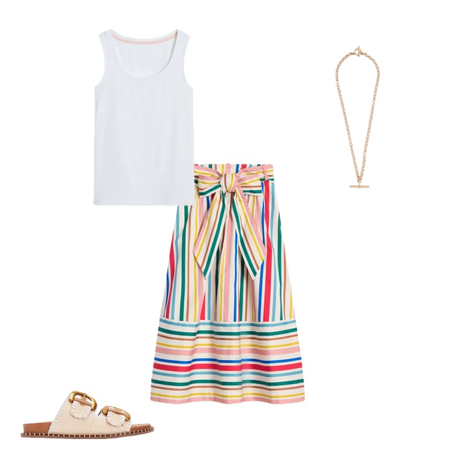 5th bundle featuring 3 items which compliment Tie Belt Sateen Midi Skirt