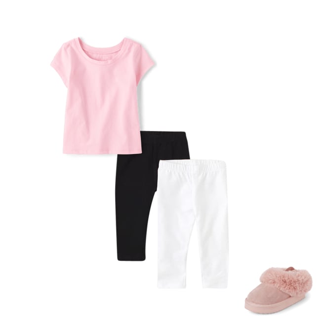 Baby And Toddler Girls Capri Leggings 2-Pack WHITE The