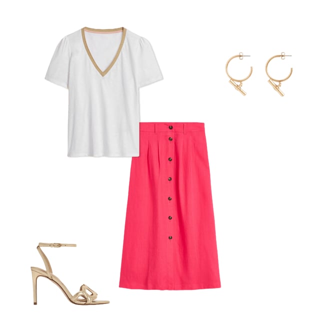 6th bundle featuring 3 items which compliment Thomasina Linen Midi Skirt