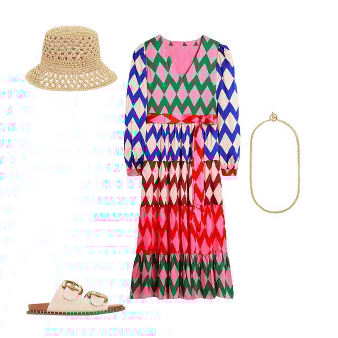 2nd bundle featuring 3 items which compliment V-Neck Tiered Dress-Multi, Diamond Stripe