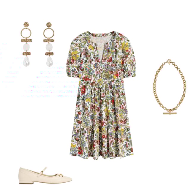 4th bundle featuring 3 items which compliment Statement Drop Earrings-Gold/Pearl