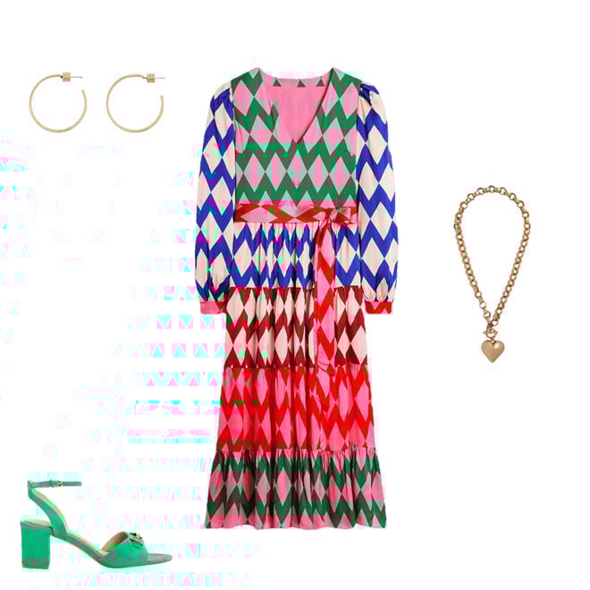 1st bundle featuring 3 items which compliment V-Neck Tiered Dress