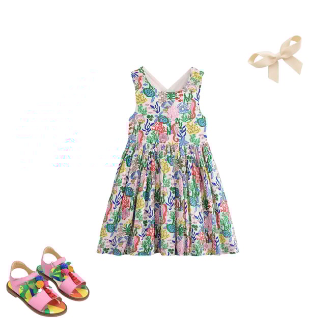 Harper Cross-Back Dress-Multi Coral Cove | Boden USA