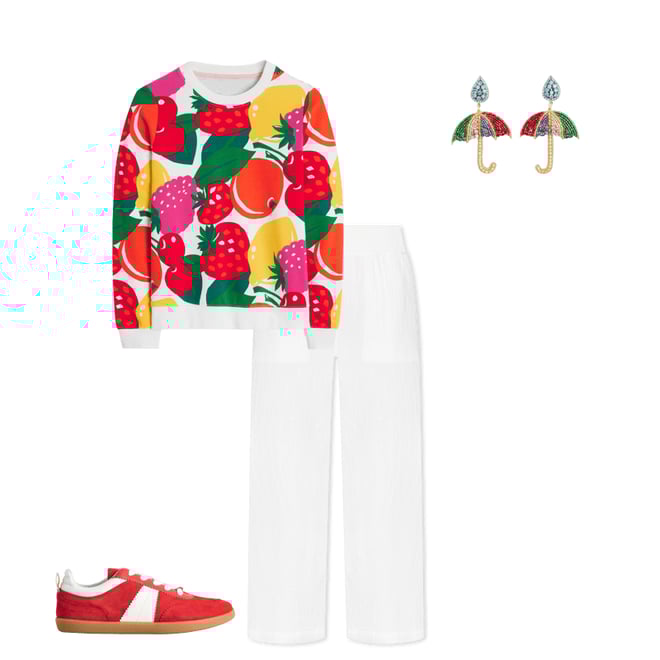 Hannah Printed Sweatshirt-Multi, Summer Fruits | Boden USA