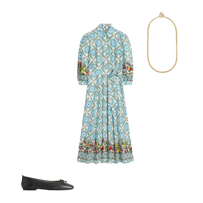 3rd bundle featuring 2 items which compliment Clara Linen Blend Shirt Dress-Multi, Citrus Vine Tile