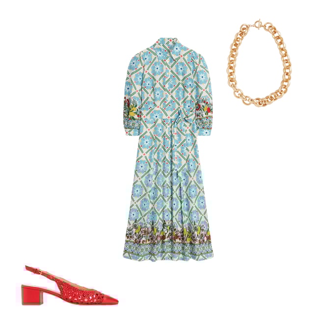 2nd bundle featuring 2 items which compliment Clara Linen Blend Shirt Dress-Multi, Citrus Vine Tile