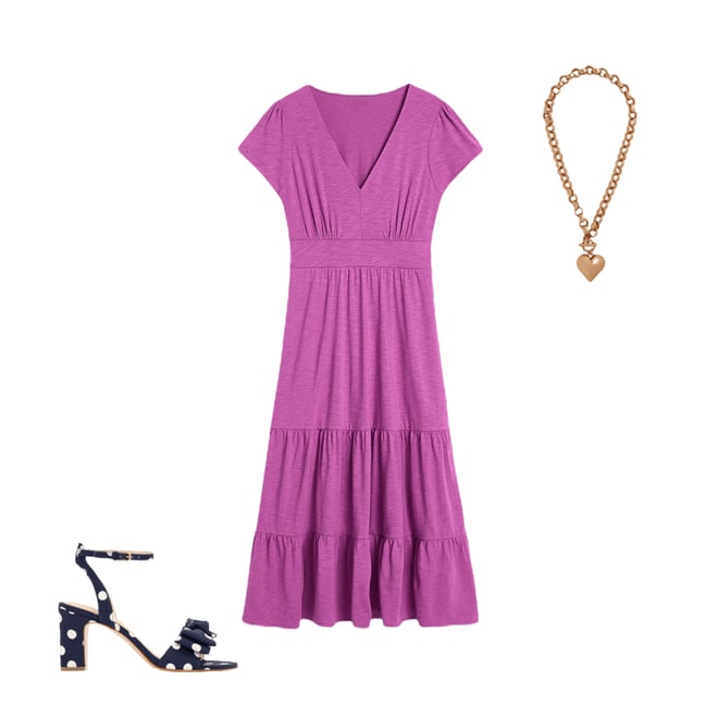 3rd bundle featuring 2 items which compliment Eloise Tiered Jersey Dress-Foxglove Purple